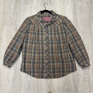 Vintage Wool blend plaid shacket